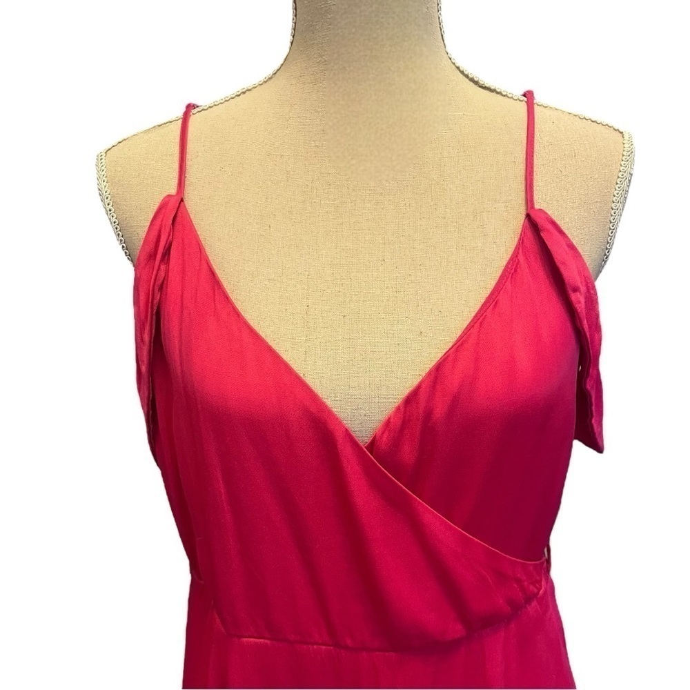 Bardot Leah Satin Off-The-Shoulder Maxi Wrap Dress - Picture 4 of 15